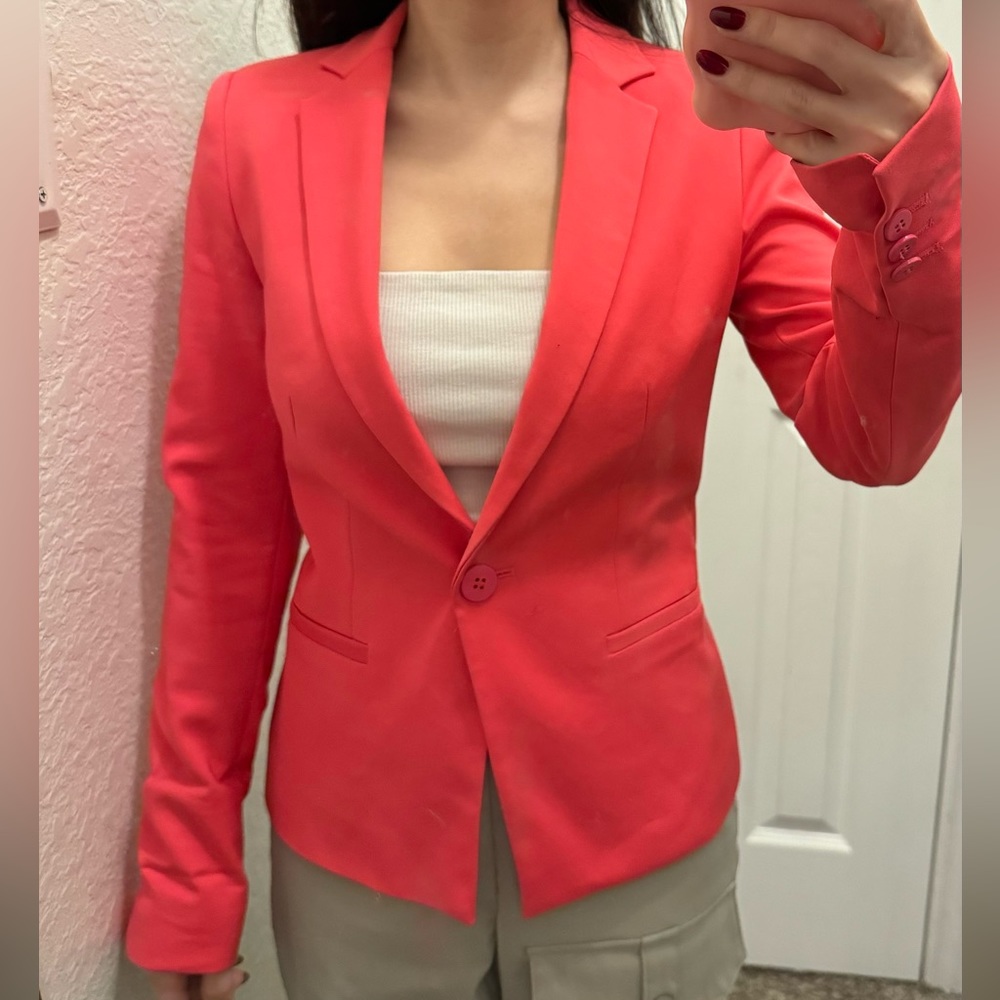 Zara Fitted Pink Blazer XS